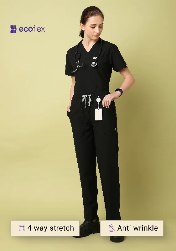 Women's V-Neck (Black) Scrub