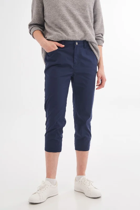 Pantalon capri en popeline - Femme