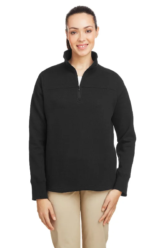 Nautica Womens Anchor Fleece 1/4 Zip Sweatshirt - Black